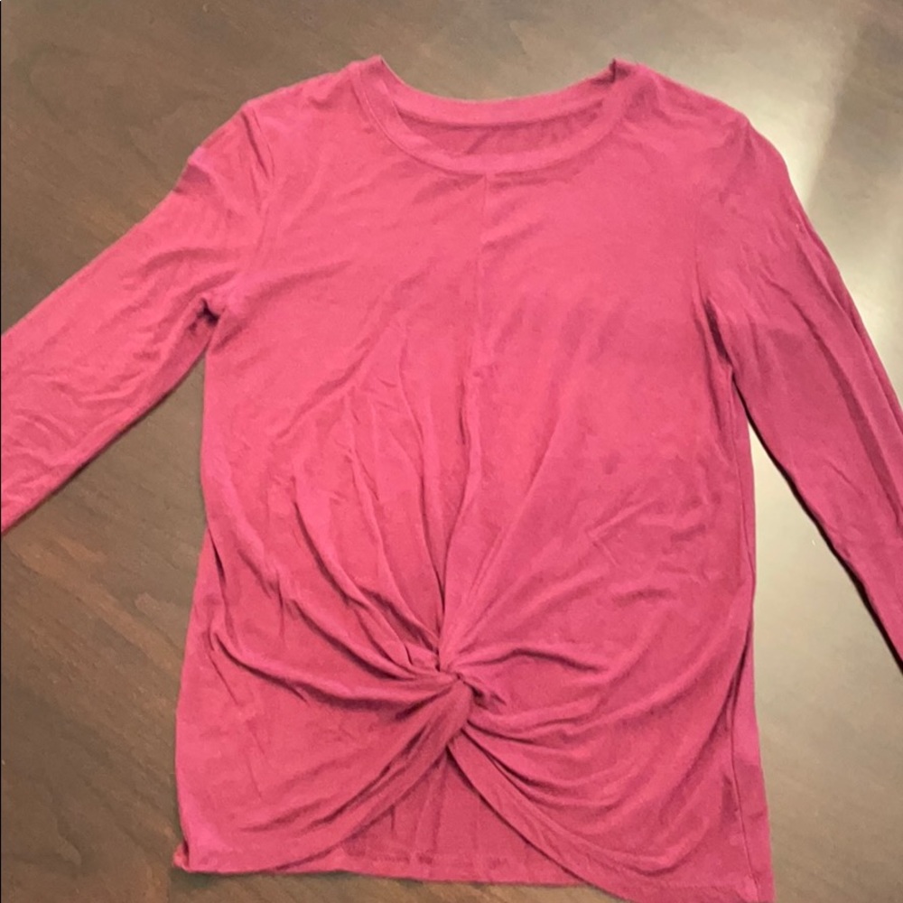 Art Class Maroon Knotted Long Sleeve T